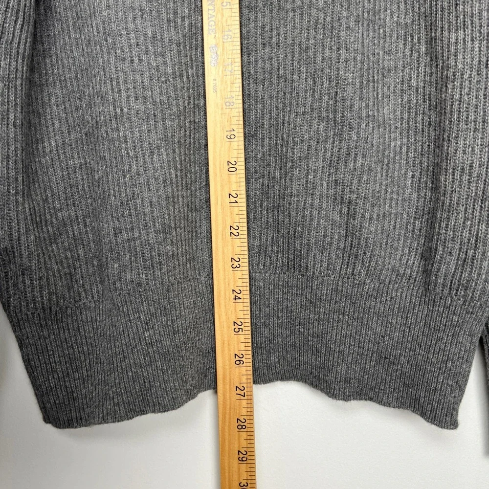 Banana Republic Mens Grey Wool Blend Ribbed Military Crewneck‎ Sweater Medium